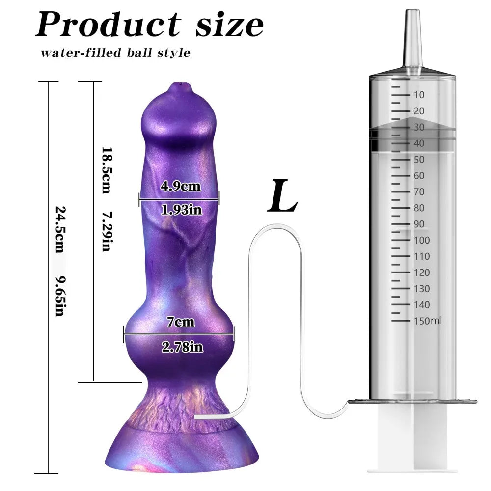 Realistic Dog Dildo With Squirting Enema Soft Silicone Suction Cup Water Syringe For Anal Play Vaginal Cleaning Adult Sex Toys