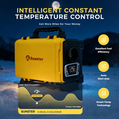 8KW 12V 220V Portable Diesel Air Heater With Bluetooth APP Auto Thermostat&Upgrade Internal Loop Parking heater for RV Camper
