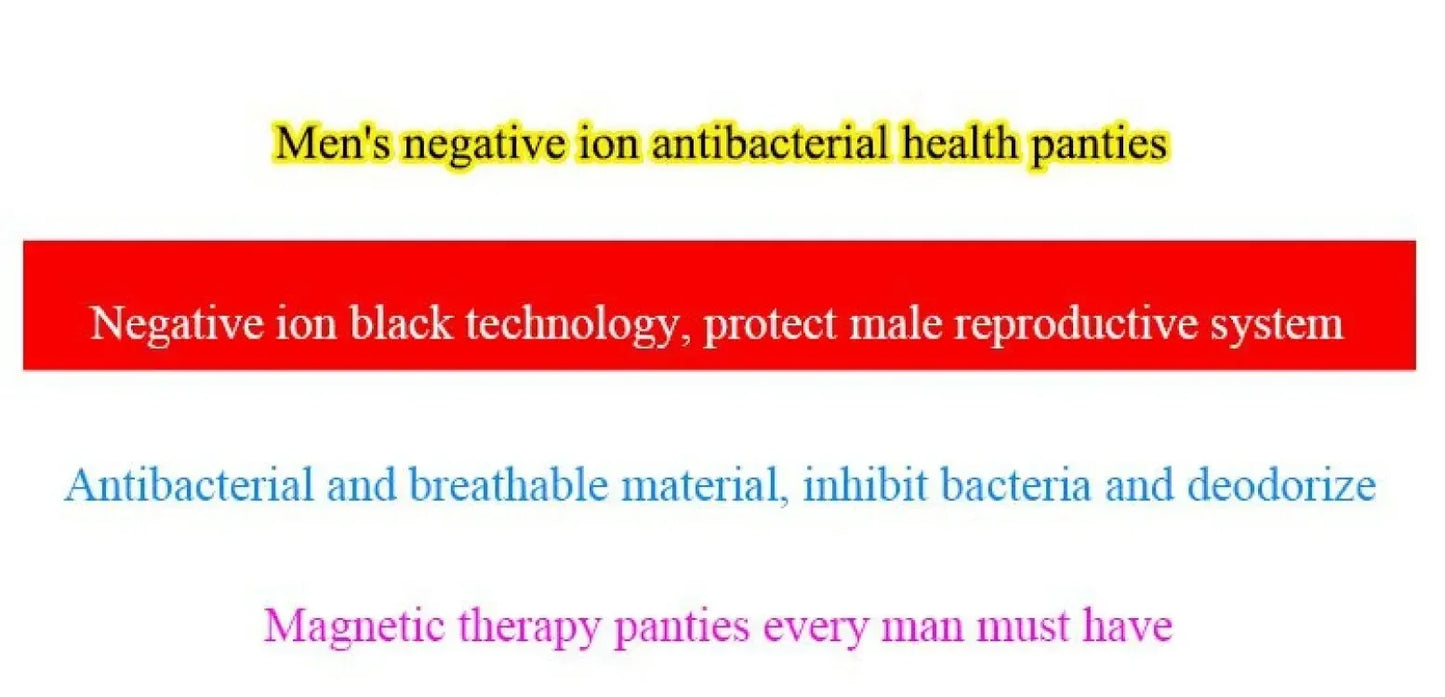 Men’s Boxer Shorts Non-Marking Mid Waist Anion Technology Comfort Underwear Breathable Massage Design Black Men’s Underpants