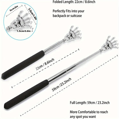 Skull Palm Telescopic Back Scratcher Hand Massager backslap with Rubber Handles Fun And Novel Tool For Decompression Hand Stick