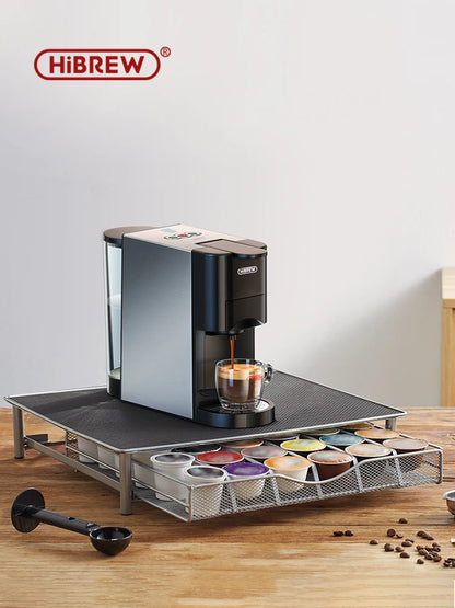 HiBREW Coffee Machine 4in1 Multiple Capsule Espresso Dolce Milk Nes ESE Pod Powder Coffee Maker Stainless Metal H3D