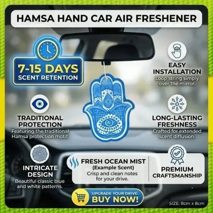 Hamsa Hand Pattern Hanging Car Air Freshener Assorted Fragrance Paper Scent Cards 5‑40 Pcs