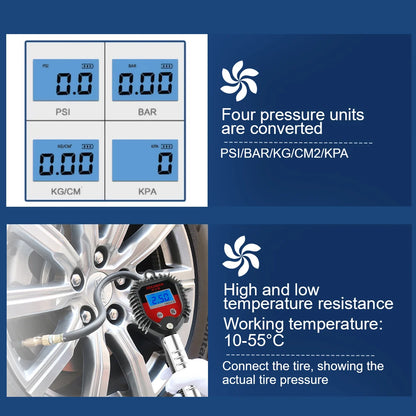 Digital Display Tire Pressure Gauge Auto Accessories High-precision Monitoring Inflation Gun Universal Car Tire Manometro