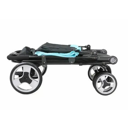 Portable Golden Retriever Large Dog Pet Stroller Cart Simple 4-wheel Foldable Large Capacity Stroller Outdoor Travel Pet Trolley