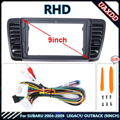 For SUBARU 2004-2009 LEGACY OUTBACK 9INCH Car Radio Android DVD Stereo Audio Screen Multimedia Video Player Cables Harness Frame