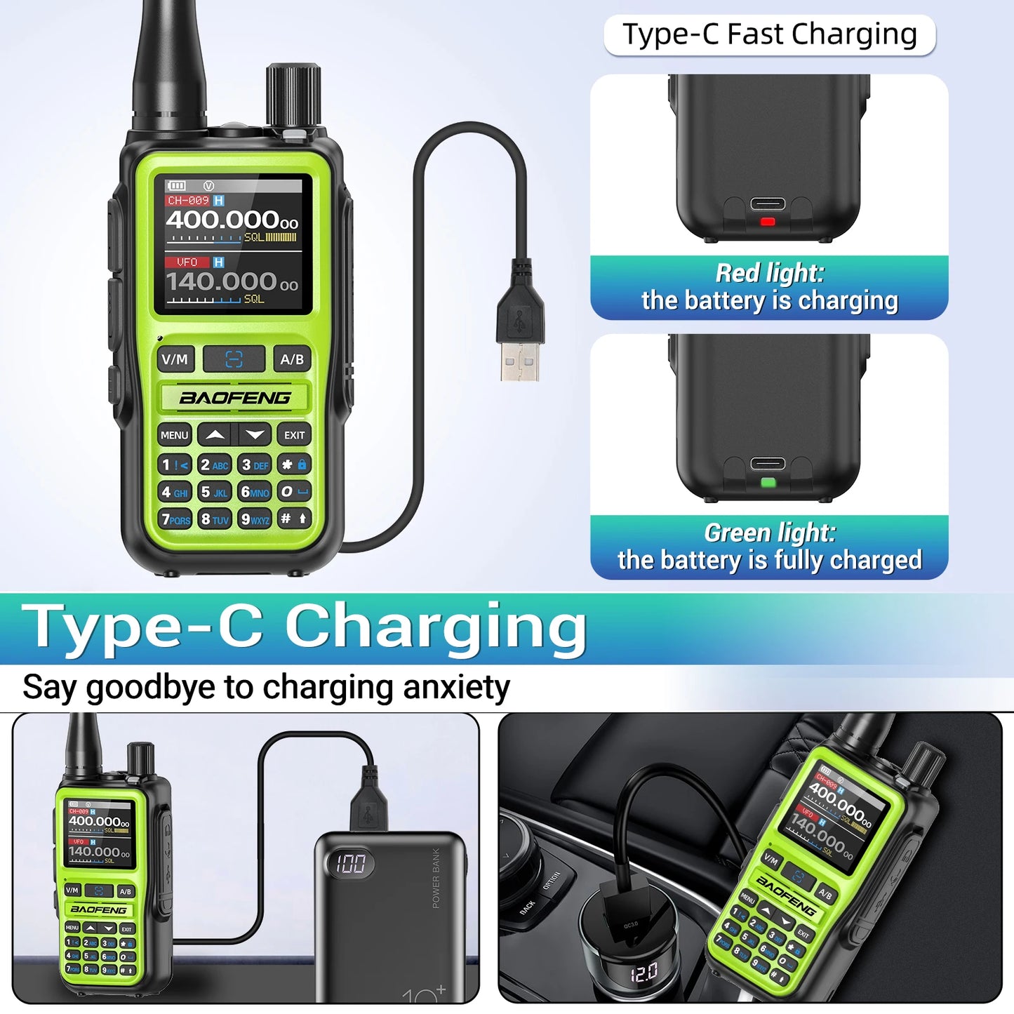 Baofeng UV-5R Mini Walkie Talkie Bluetooth Programming APP Long Range 999 Channels Radio With Protective Case Tactical Antenna