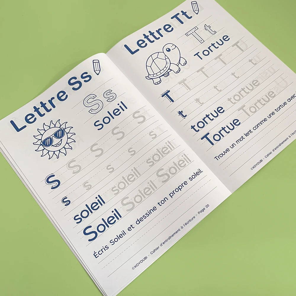 32 Pages French Alphabet Tracing & Writing Practice Book Uppercase & Lowercase French Letters Early Language Learning Workbook