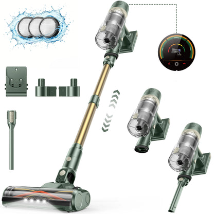 Laresar V12 Fast Charge 600W 65000PA Powerful Cordless Vacuum Cleaner 2H Fast Charging Removable Battery & Smart Display Vacuum