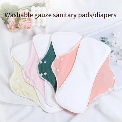3pcs Reusable Sanitary Pads Cotton Yarn Washable Period Pads High Absorbency Leak-Proof Protection Skin-Friendly for Daily Use