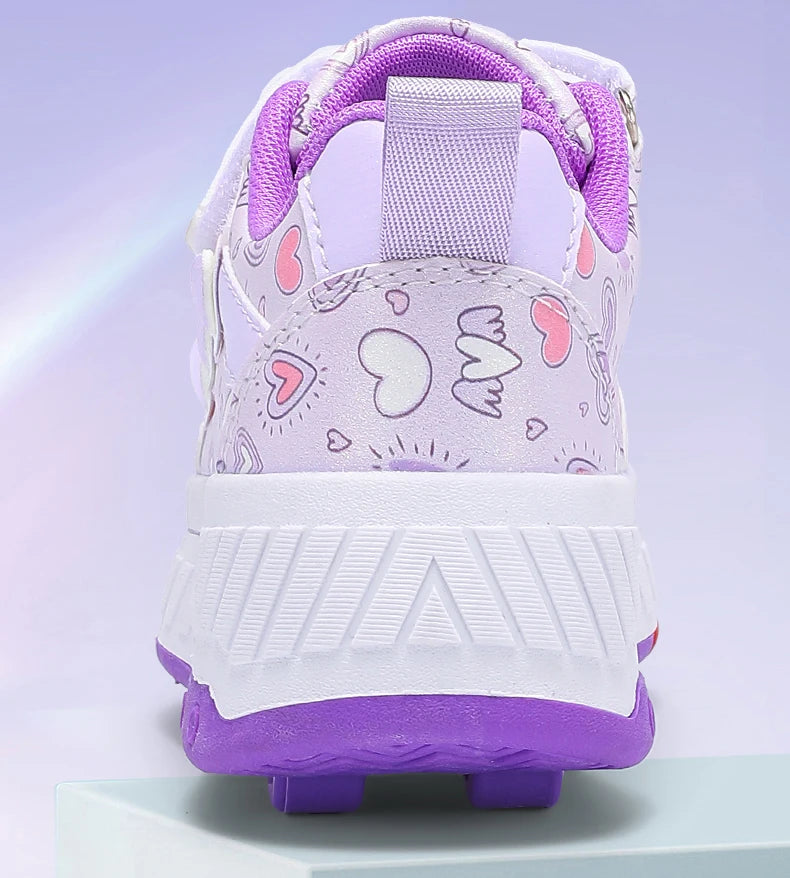 Roller Skate Shoes Kids Sneakers With Wheels Children Roller Skates Fashion Outdoor Sports Shoes Girls Boys Gifts Breathable New