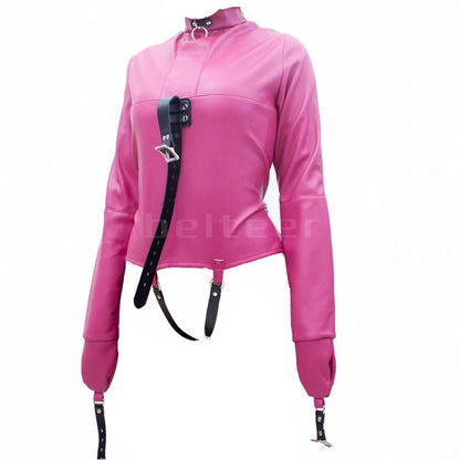 PU Leather Straitjacket BDSM Bondage Harness Female Adult Couple Game Straight Jacket Halloween Costume  Sex Toy for Women