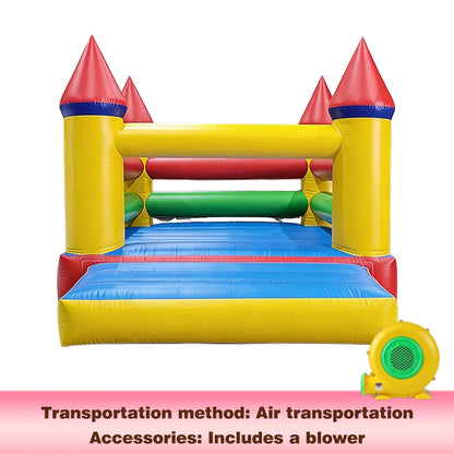 Kids Inflatable Bounce Castle with Reinforced Safety Barriers Outdoor Jumping Bouncer for Family Parties Backyard Entertainment