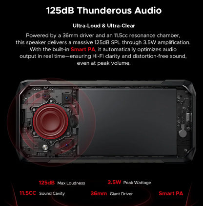 DOOGEE Blade20 Pro Rugged Phone 125dB Speaker Gemini AI 11800mAh Battery 6.6'' Display Android 15 Global Version Smartphone NFC