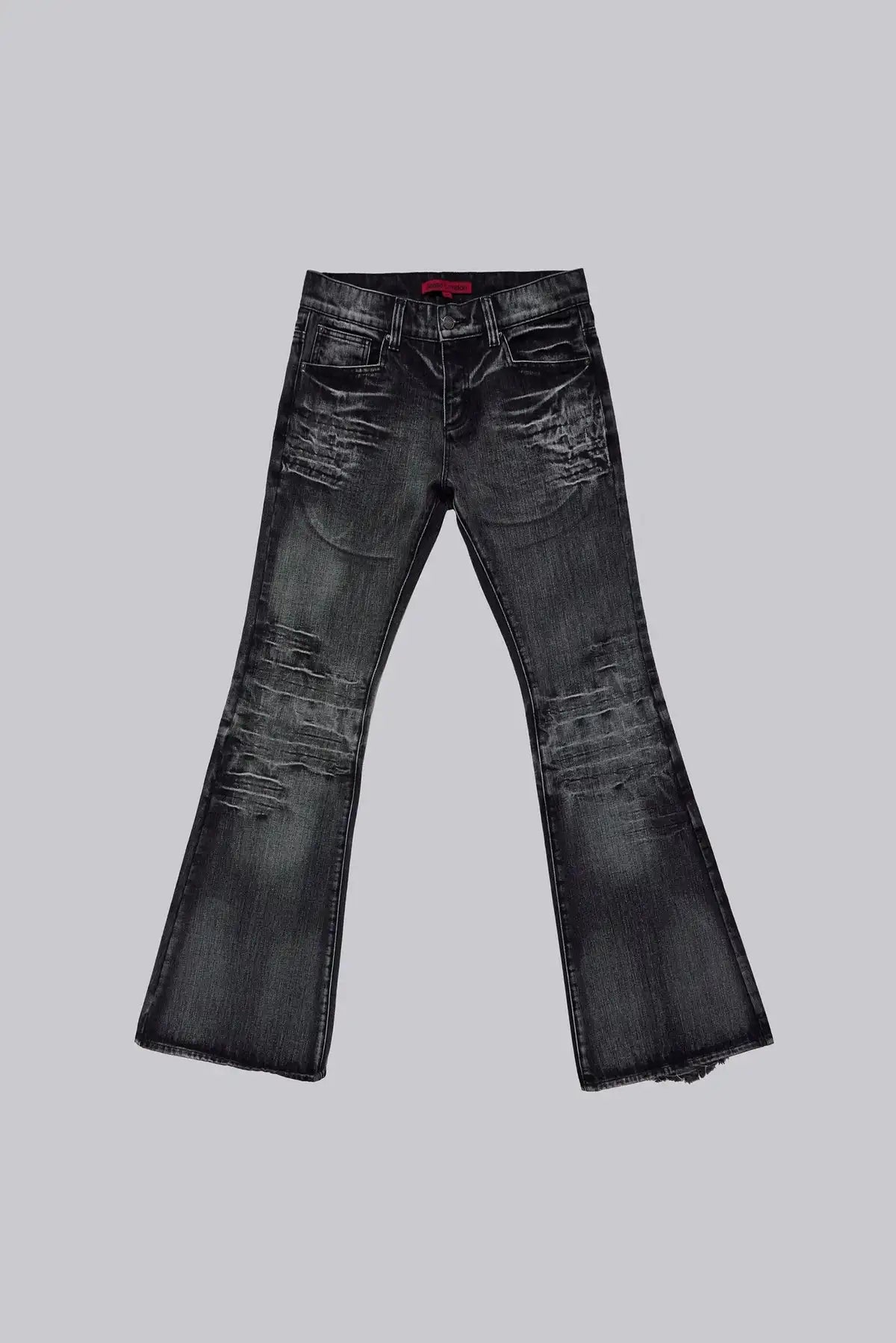 Y2K Vintage Flared Jeans Mid Blue Washed Men Women Bootcut Jeans American Hip Hop Distressed Streetwear Unisex Wide Leg Pants