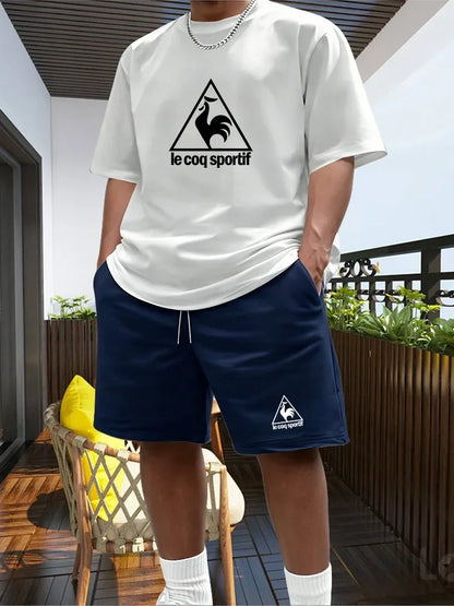 Men's Two-piece Sportswear Short Sleeved T-shirt and Pants Set Running and Fitness Sportswear 2026 Summer Big Discount
