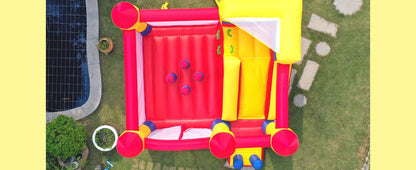 KF Bounce House with Slide Commercial Bouncy Castle for Age 8-12 Inflatable Bounce House with Blower for Outdoor Party