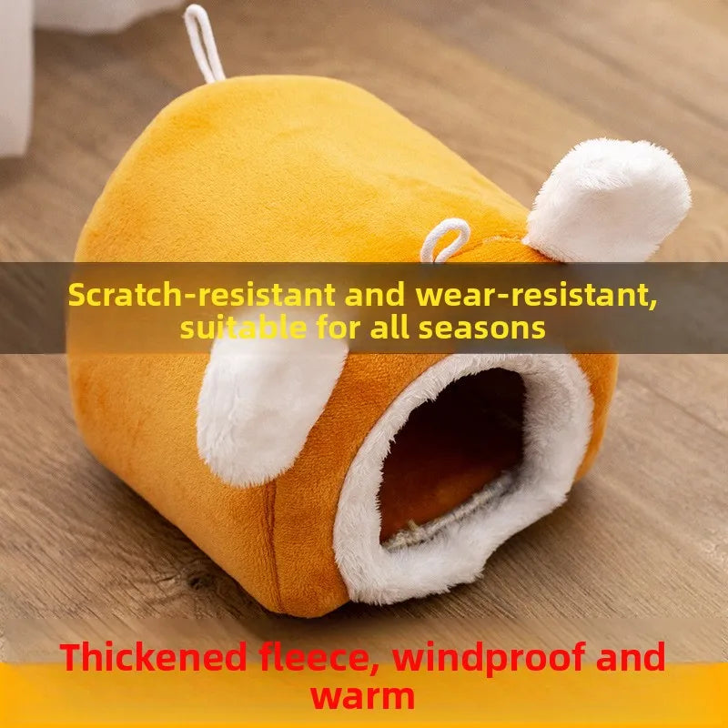Winter Warm Hamster Nest Thickened Small Pet House Cute Cotton Bedding for Hamsters Birds Rabbits Squirrels Small Supplies