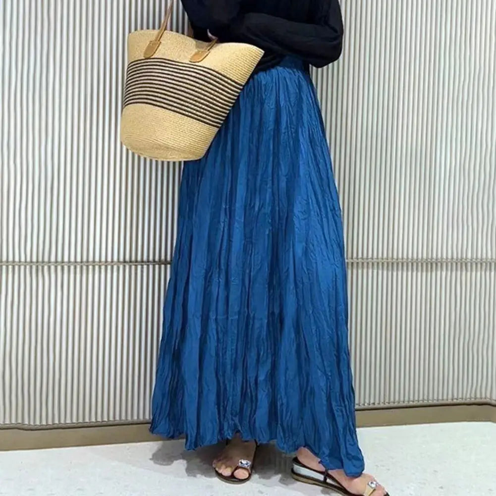 11 Colors Irregular Pleated A-line Skirt For Women High Waist Solid Color Loose Fashion Skirts Casual 2025 Spring New