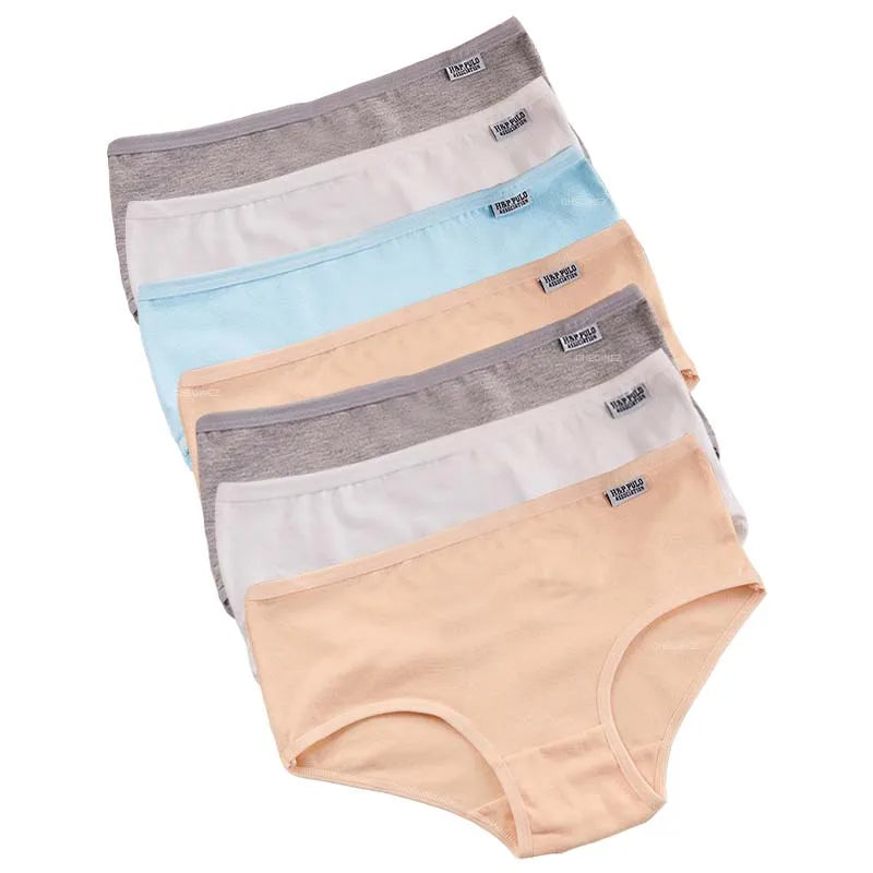 7Pcs/Lot Plus Size Underwear Women's Panties Cotton Girl Brief Sexy Lingeries Shorts Underpant Solid Panty Female Intimate M-4XL
