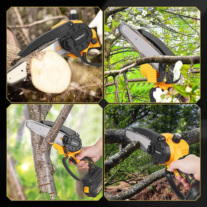 MELLWIN 6 Inch Cordless Electric Chain Saw Garden Mini Pruning saw Woodworking Electric Cutting Saw For Makita 18V Battery Pin
