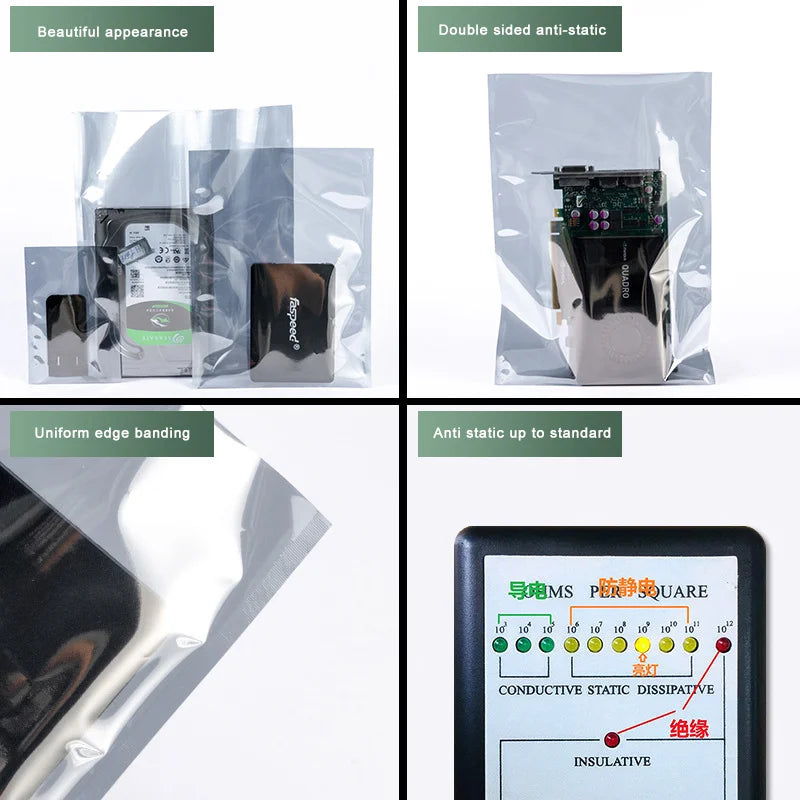 ESD Bag with Top Open Anti Static Shielding Package for Storage Electronic Components PCB Board Protection USB Pouches
