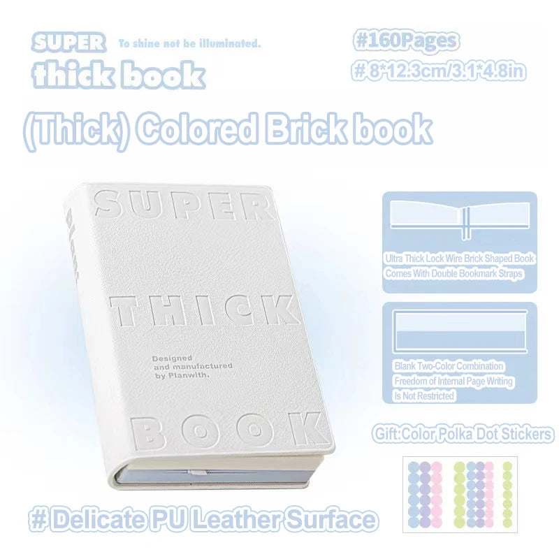 Notebook Color Brick Notebook High Appearance Thickened Portable Handbook Student Specific Mini Pocket Small Notebook Blank Note