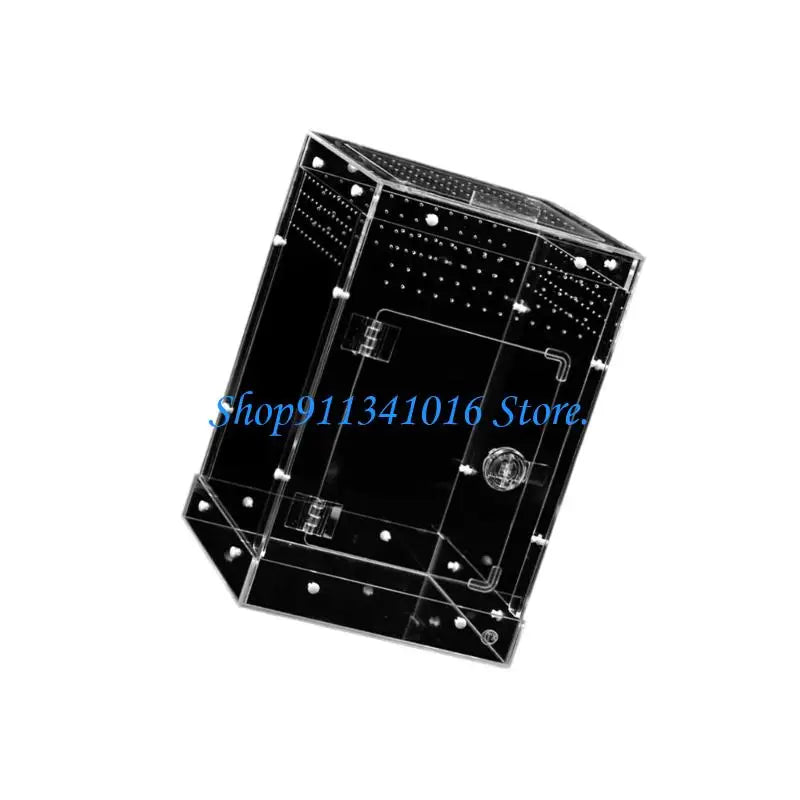 34Cm Clear Acrylic Reptiles Enclosure Breeding Box For Amphibians Animal Hermits Crabs Safe Habitats Place