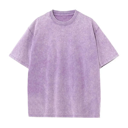 Cotton Short Sleeved T-shirt Summer Round Neck Loose and Base Shirt for Men Women Basic Tee