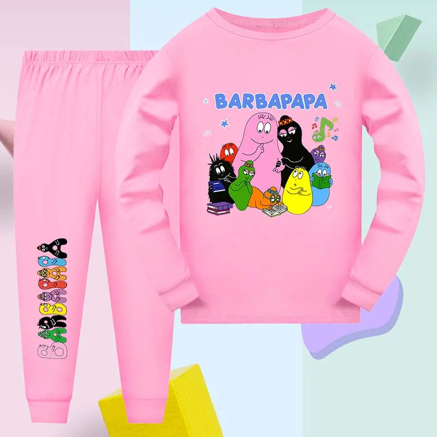 barbapapa Children's Suit for Girls Children's Clothing Girl Child Tracksuit Pajamas Kids Football Kits Korean Popular Clothes