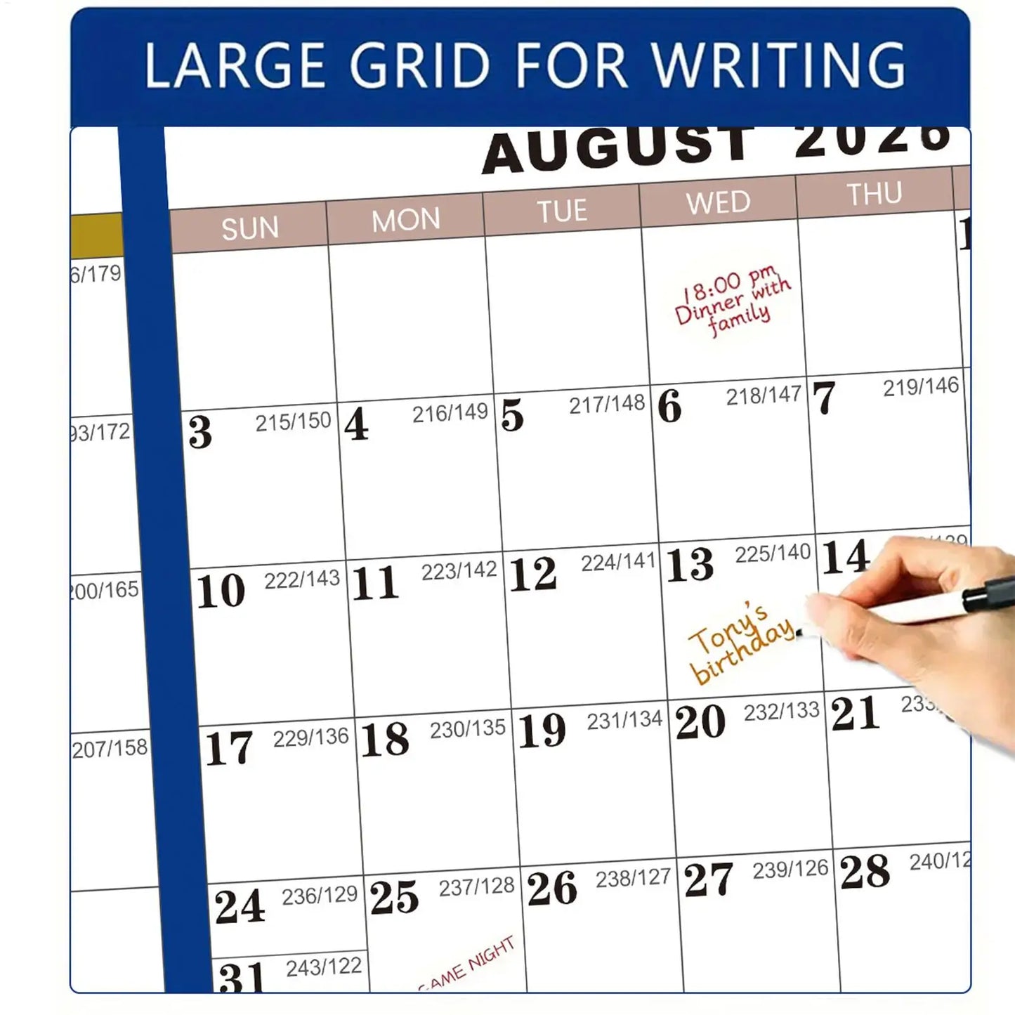 NEW Large Wall Calendar Dry Erase 12 Month Wall Annual Calendar 2026 Yearly Schedule Organizer For Indoor Home Fridge Office