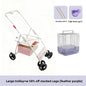 Foldable Lightweight Parrot Stroller Outdoor Travel Pet Carrier with Storage Space