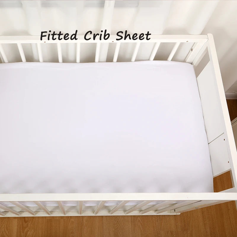 Baby Crib Sheets for Boys Girls Solid Color Fitted Crib Sheet Toddler Mattress Protector Cover Newborn Bed Sheet Babies Stuff