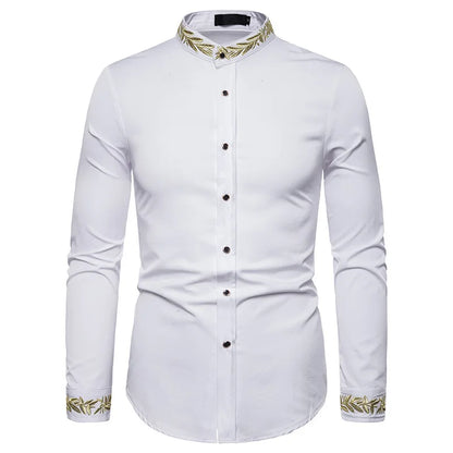 2026 Men's Summer Casual Long Sleeve Shirts Slim Fit Turn Down Collar Shirts Formal Office Business Shirts for Men Tops Big Size