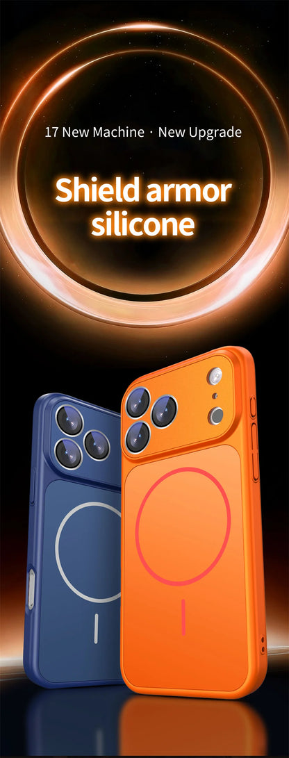 Luxury for Magsafe Magnetic Stand  Shockproof Phone Case for iPhone 17 Pro Max Air 16 Pro 15 14 13 Liquid Silicone Protect Cover