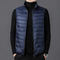 2025 Autumn Winter Men' Sleeveless Vest Jackets Fashion Male Cotton-Padded Vest Coats Men Stand Collar Warm Waistcoats Clothing