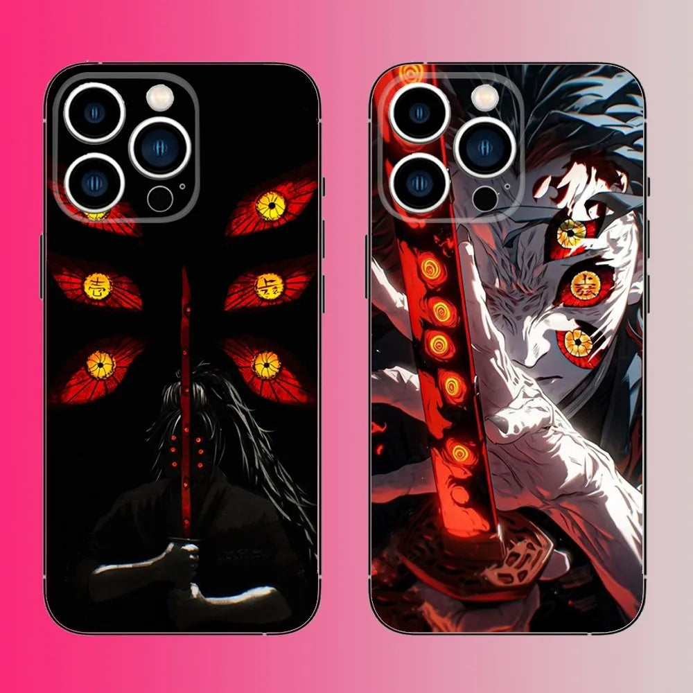 Cool K-Kokushibo Anime Phone Case For iPhone 16,15,14,13,12,11,Pro,Max,Plus,Mini,X,XS,XR,8,7,6,S,SE Soft Black Case