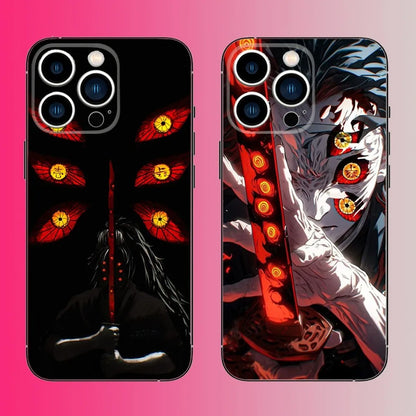 Cool K-Kokushibo Anime Phone Case For iPhone 16,15,14,13,12,11,Pro,Max,Plus,Mini,X,XS,XR,8,7,6,S,SE Soft Black Case