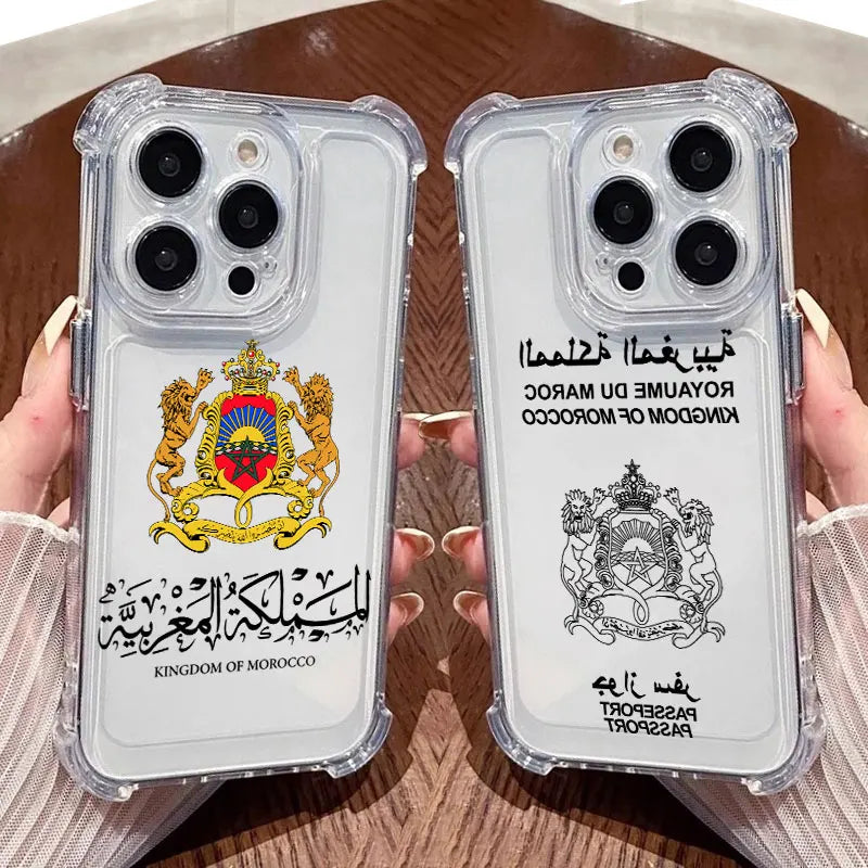Morocco Flag Passport Coat Phone Case Clear For iPhone 17 16 14 15 11 12 13 Pro Max 16E 15 16 Plus 17 Air Soft Shockproof Cover