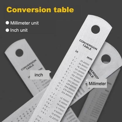 Deli Stainless Steel Ruler 15/20/30cm Metal Straight Ruler for Home School Precision Measuring Drawing Tool Supplies 1/2/5pcs