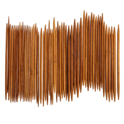 55/110pcs 11Sizes 13cm Bamboo Knitting Needles Crochet Hooks Double Pointed Carbonized Bamboo Needles Sweater Weave Craft