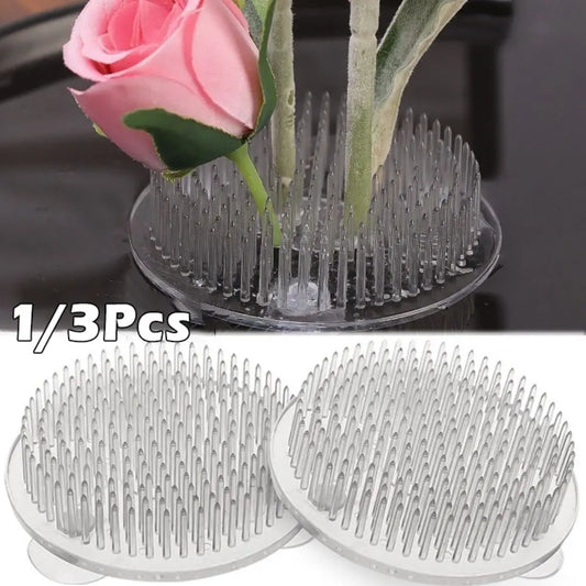 1/3Pcs Transparent Ikebana Stem Holder Waterproof Circular Arrangement Base DIY Flower Fixing Bracket for Vases Floral Design