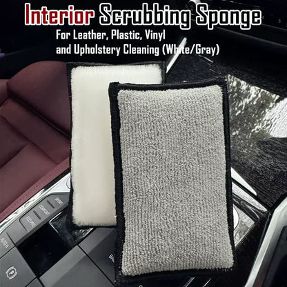 2/24PCS Soft Double Side Microfiber Scrubbing Sponge Car Leather Cleaning Microfiber Towel Wax Sponge Auto Detailing Tools