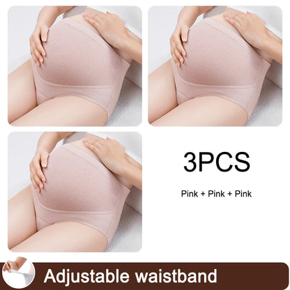 3PCS/set High Waist Intimate Clothes for Women Adjustable Waistband Pregnant Panties Cotton Maternal Panties Women's Underwear