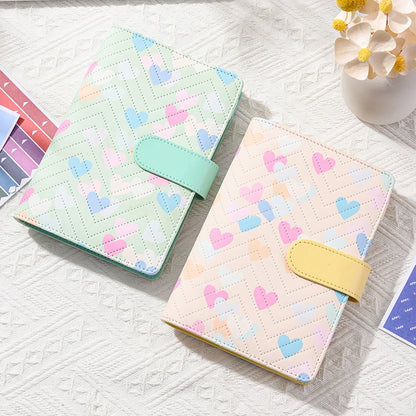 A6 PU leather binder economy 6-ring notebook, stylish design, personal notebook binder cover, can be used for cash budget storag
