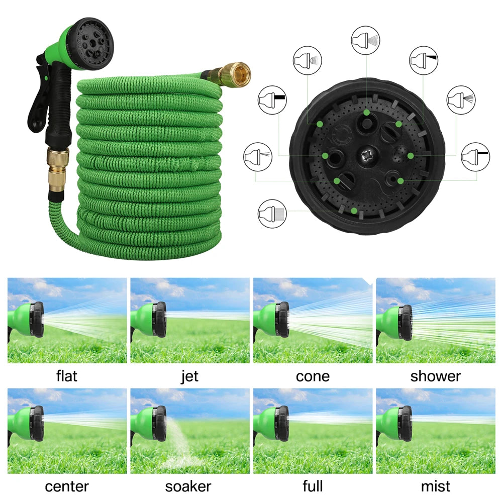 Garden Hoses 25-150ft Water Hose Expandable Flexible Garden Expanding Hoses 8 Function Nozzle Spray Wall Mountable Water Hose