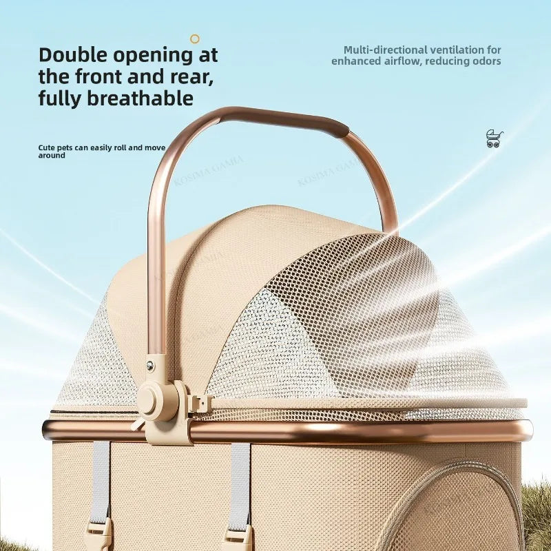 New Separable Pet Stroller Portable One Click Recycling Cat Carrier Universal Lightweight Small Dog Travel Pushchair Foldable