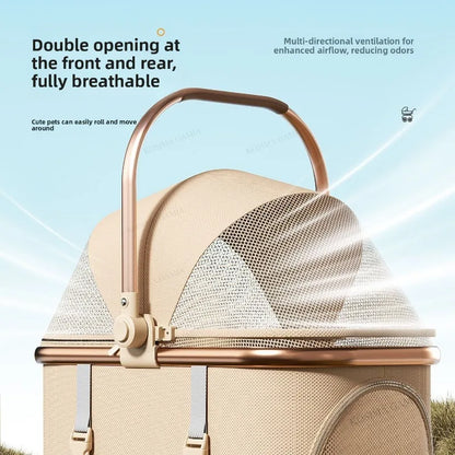 New Separable Pet Stroller Portable One Click Recycling Cat Carrier Universal Lightweight Small Dog Travel Pushchair Foldable
