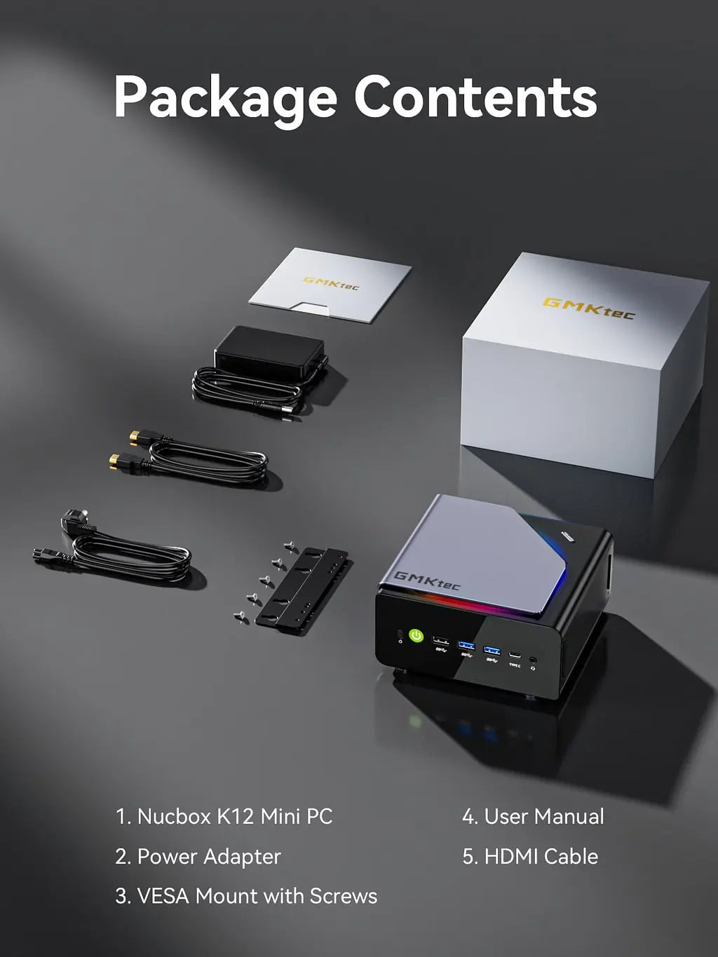 GMKtec K12 Mini PC AMD Ryzen7 H 255 (Upgraded 8745HS) Oculink Support DDR5 NO RAM NO ROM NO OS Desktop Computer Gaming PC WIFI6E