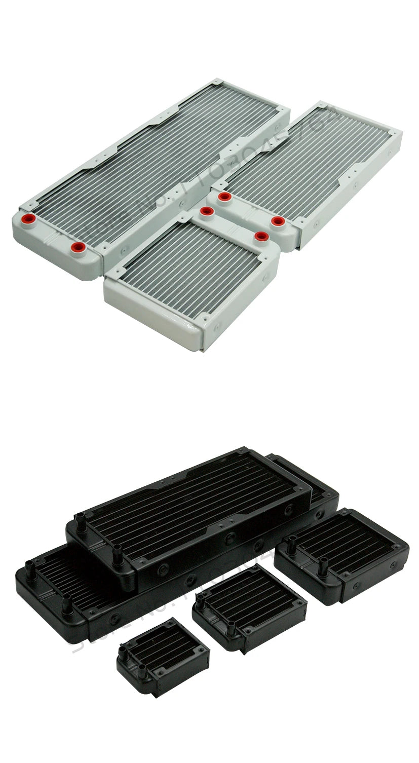 PC Water Cooling Radiator Aluminum For CPU GPU RAM Heatsink Exchanger Fan Cooler 60/80/90/120/240/360mm Black/White