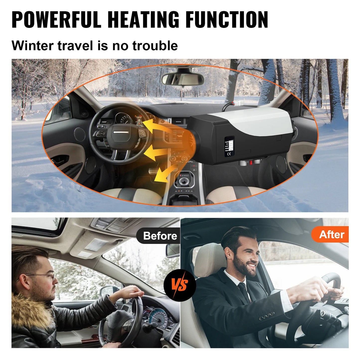 SucceBuy Diesel Heater 12V Diesel Air Heater 8KW Diesel Parking Heater Remote Control with LCD Switch for Car Truck Motor-home